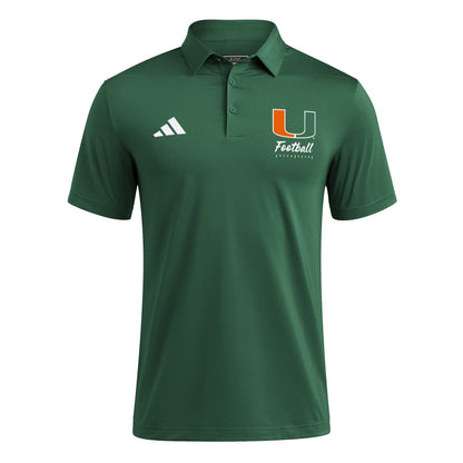 adidas Miami Hurricanes Green U Football Polo