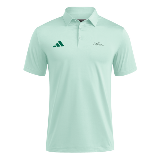 adidas Miami Hurricanes Mint Miami Classic Ultimate 365 Polo