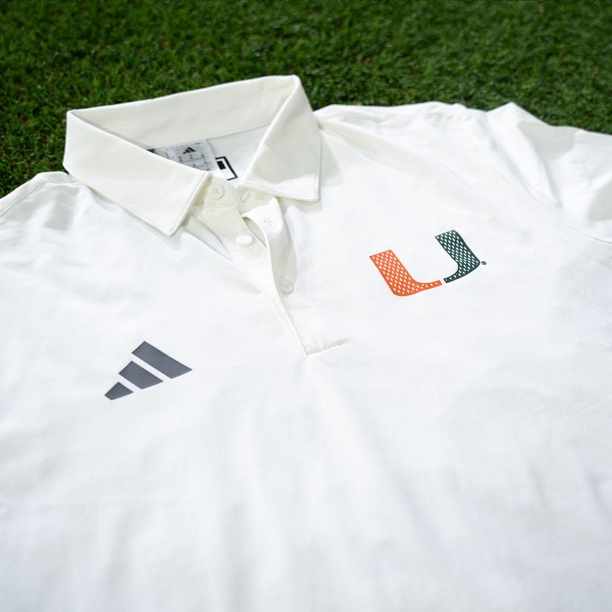 adidas Miami Hurricanes Men's White 2001 Collection Mesh U Polo
