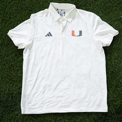 adidas Miami Hurricanes Men's White 2001 Collection Mesh U Polo