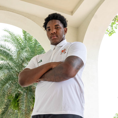 adidas Miami Hurricanes White Ultimate365 Sebastian Polo