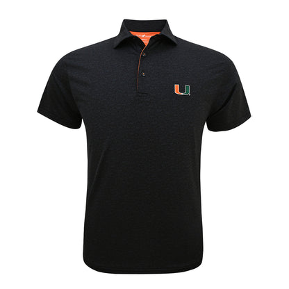Horns Legends Miami Hurricanes Black U Performance Polo