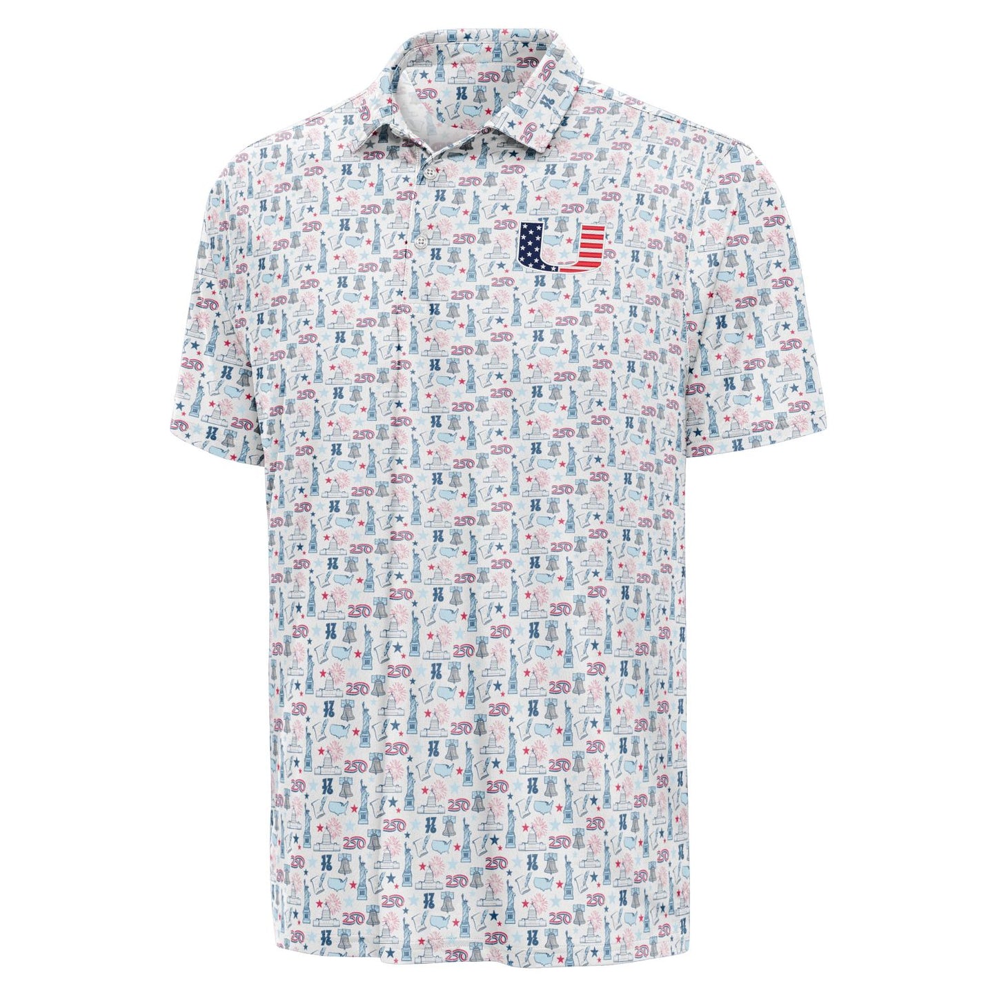 Antigua Miami Hurricanes White America 250 Patriotic Performance Polo