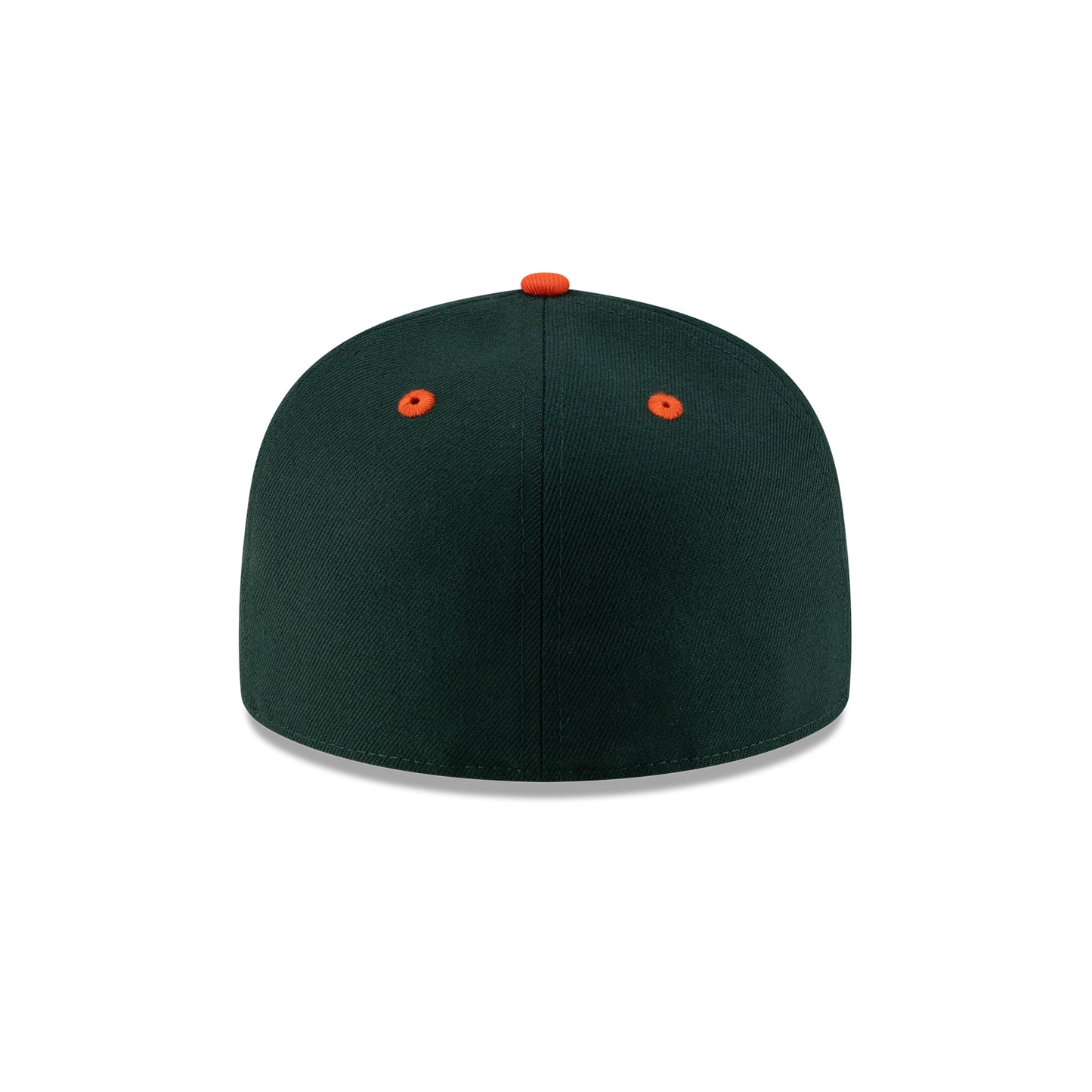 New Era Miami Hurricanes Green and Orange Old English "M" On-Field 59FIFTY Fitted Hat