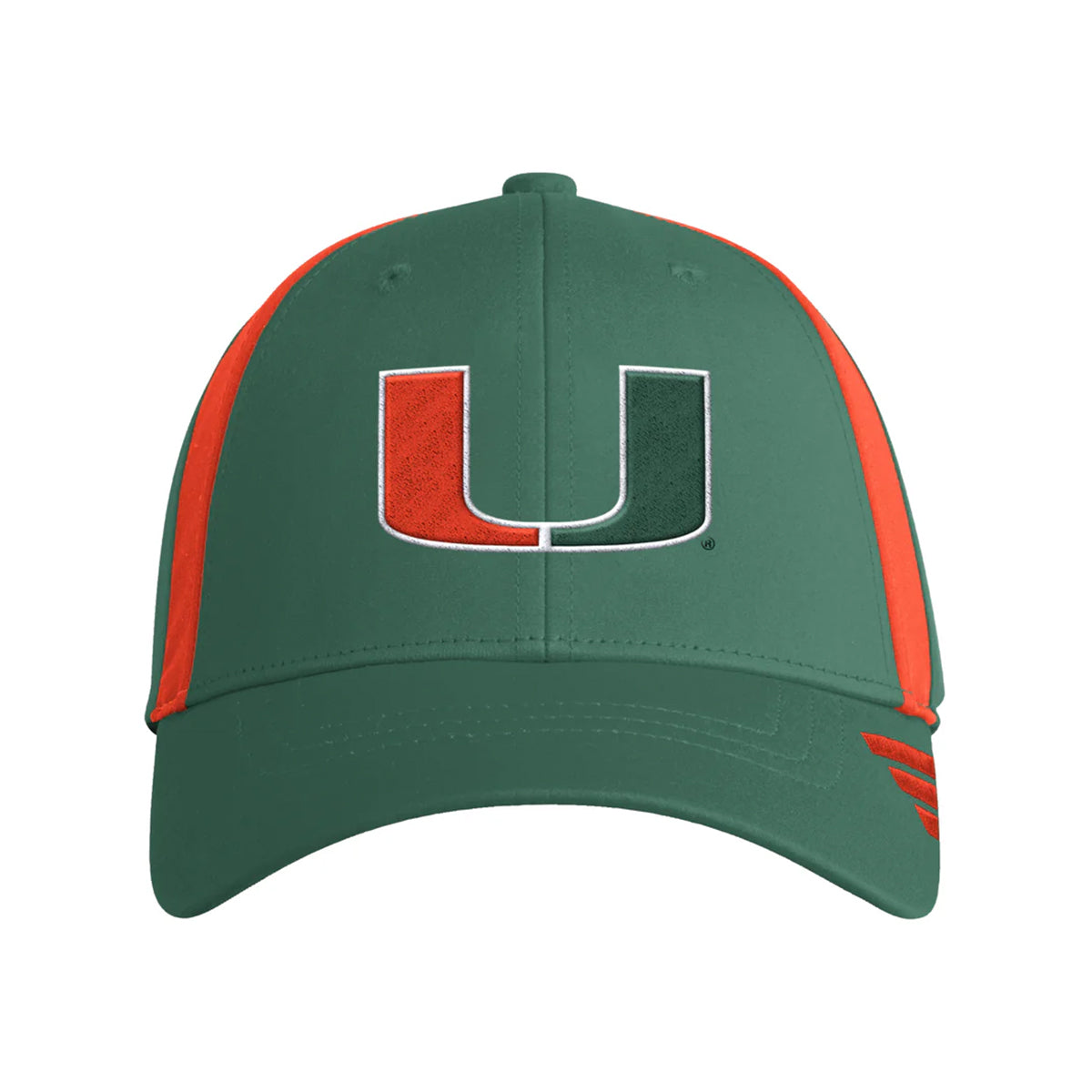 Adidas University of Miami Coaches Pack Hat - Front View