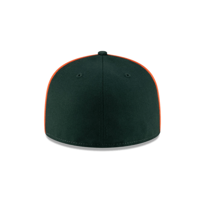 New Era Miami Hurricanes Multi-Color White, Green, and Orange Old English "M" On-Field 59FIFTY Fitted Hat
