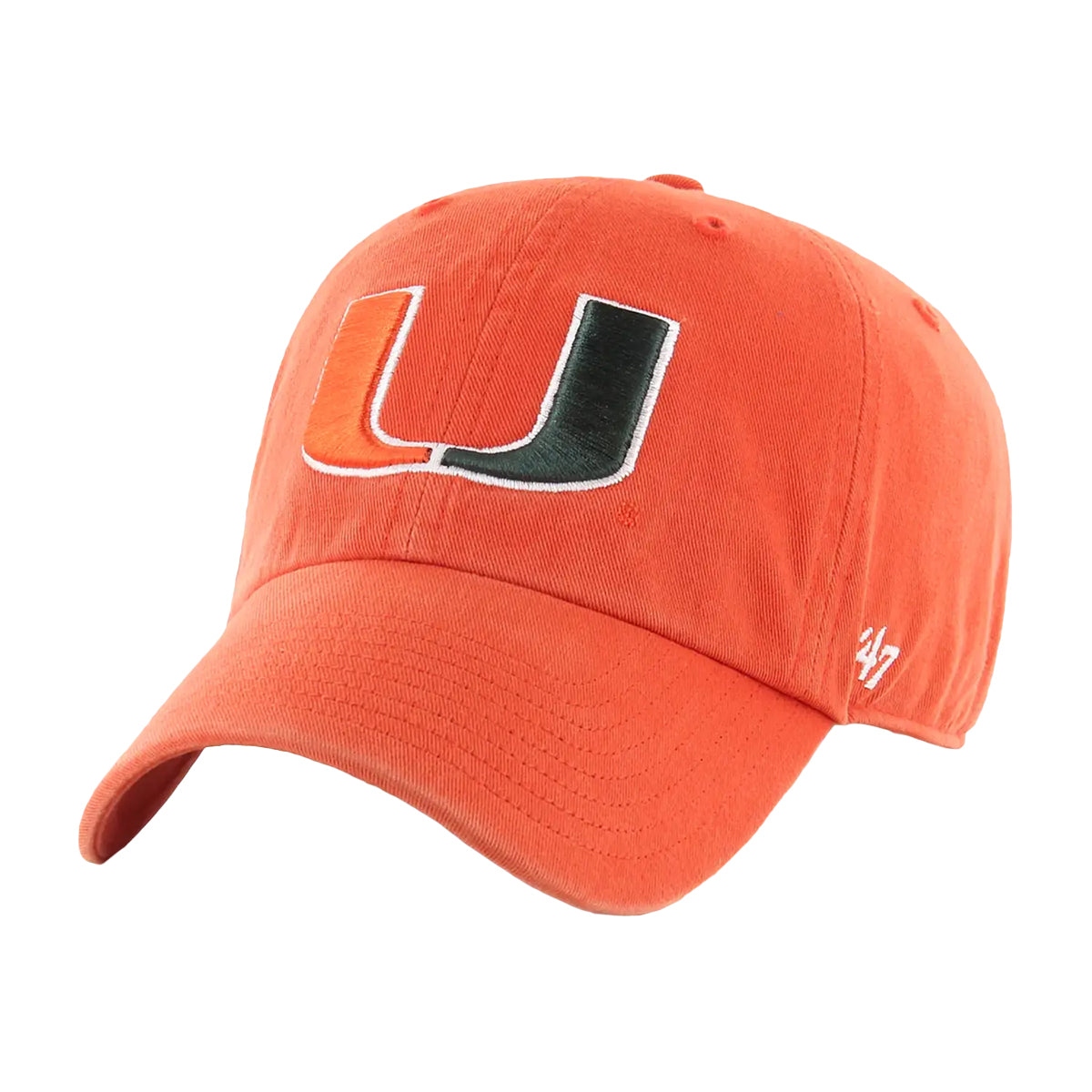 '47 Brand University of Miami Orange Clean Up Adjustable Hat - Front View