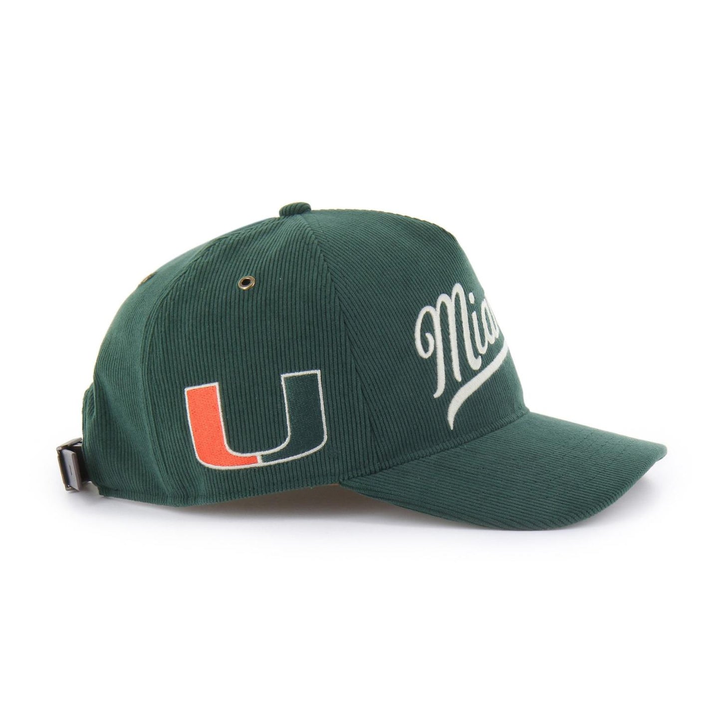 '47 Brand Miami Hurricanes Green Miami Corduroy Adjustable Hat