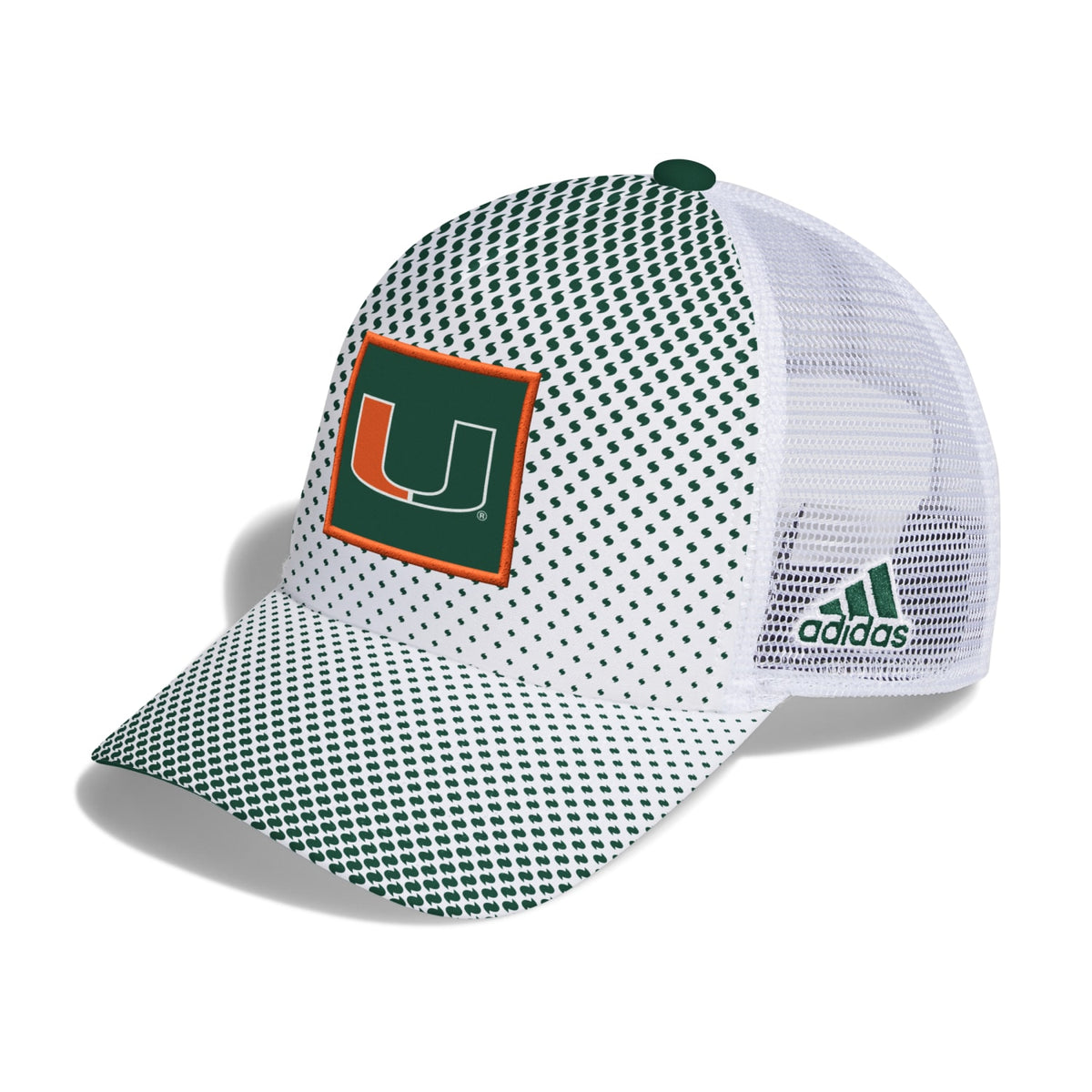 adidas Miami Hurricanes White Foam Trucker Hat