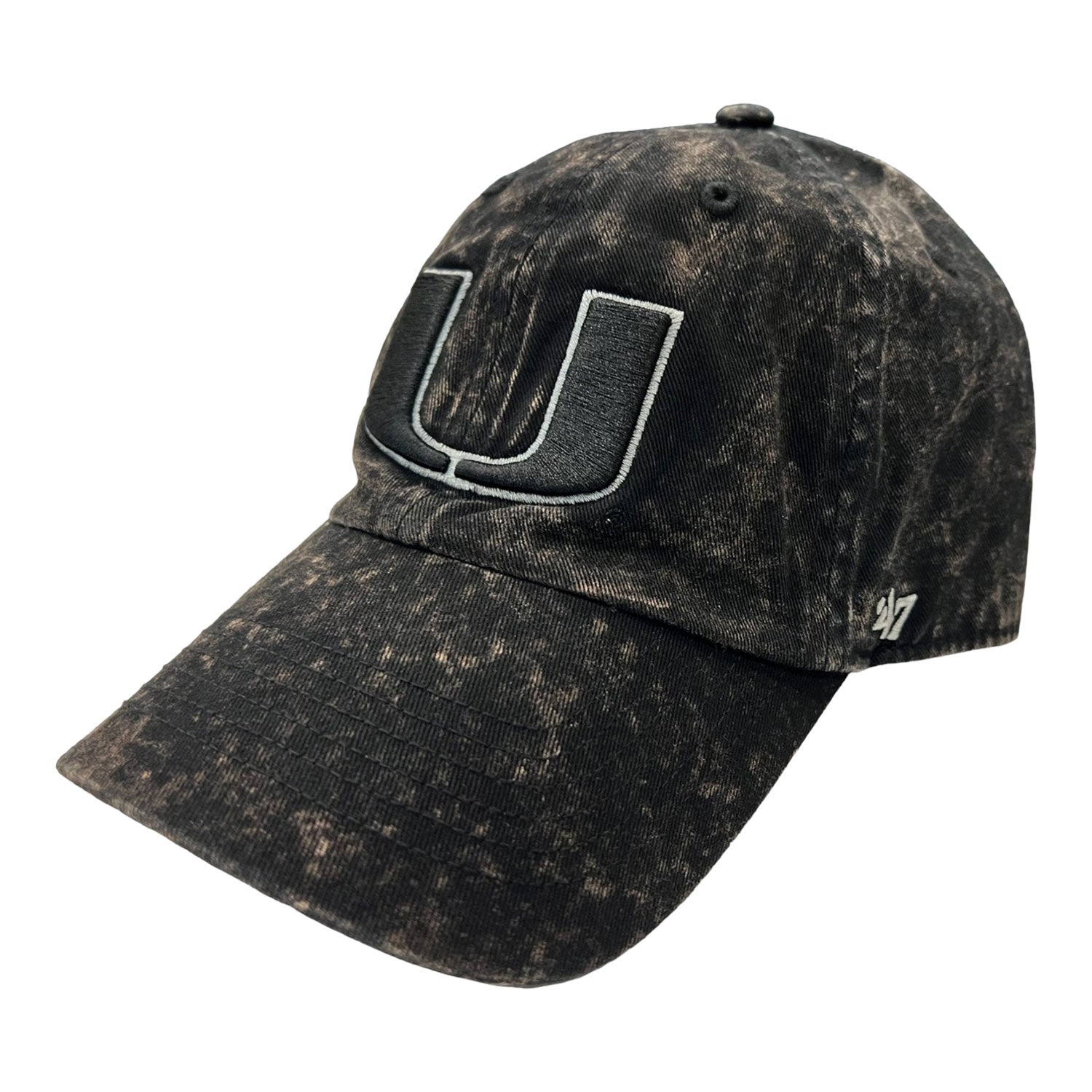 '47 Brand Miami Hurricanes Black Speckle Adjustable Hat - Main View