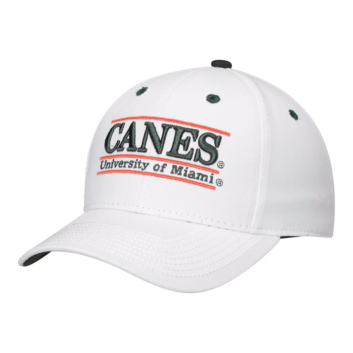 The Game University of Miami 'Canes' Bar Design White Adjustable Hat - Angled Left View