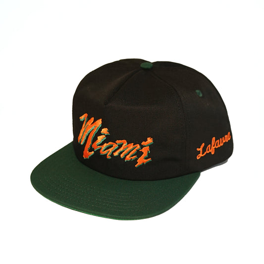 Lafavre Miami Hurricanes Black Miami Adjustable Hat