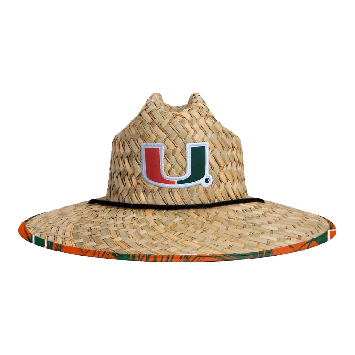 FOCO Miami Hurricanes Floral Straw Hat - Main View