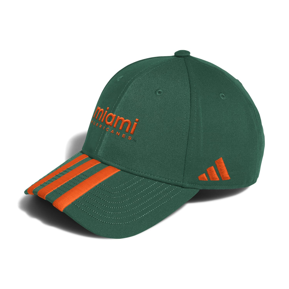 adidas Miami Hurricanes Green Three Stripes Miami Hurricanes Hat