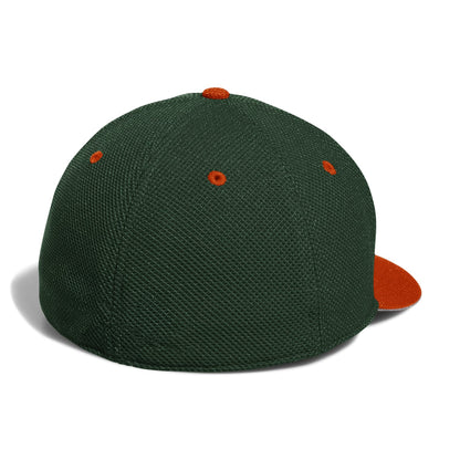 adidas Miami Hurricanes Green Old English "M" Fitted Mesh Baseball Hat