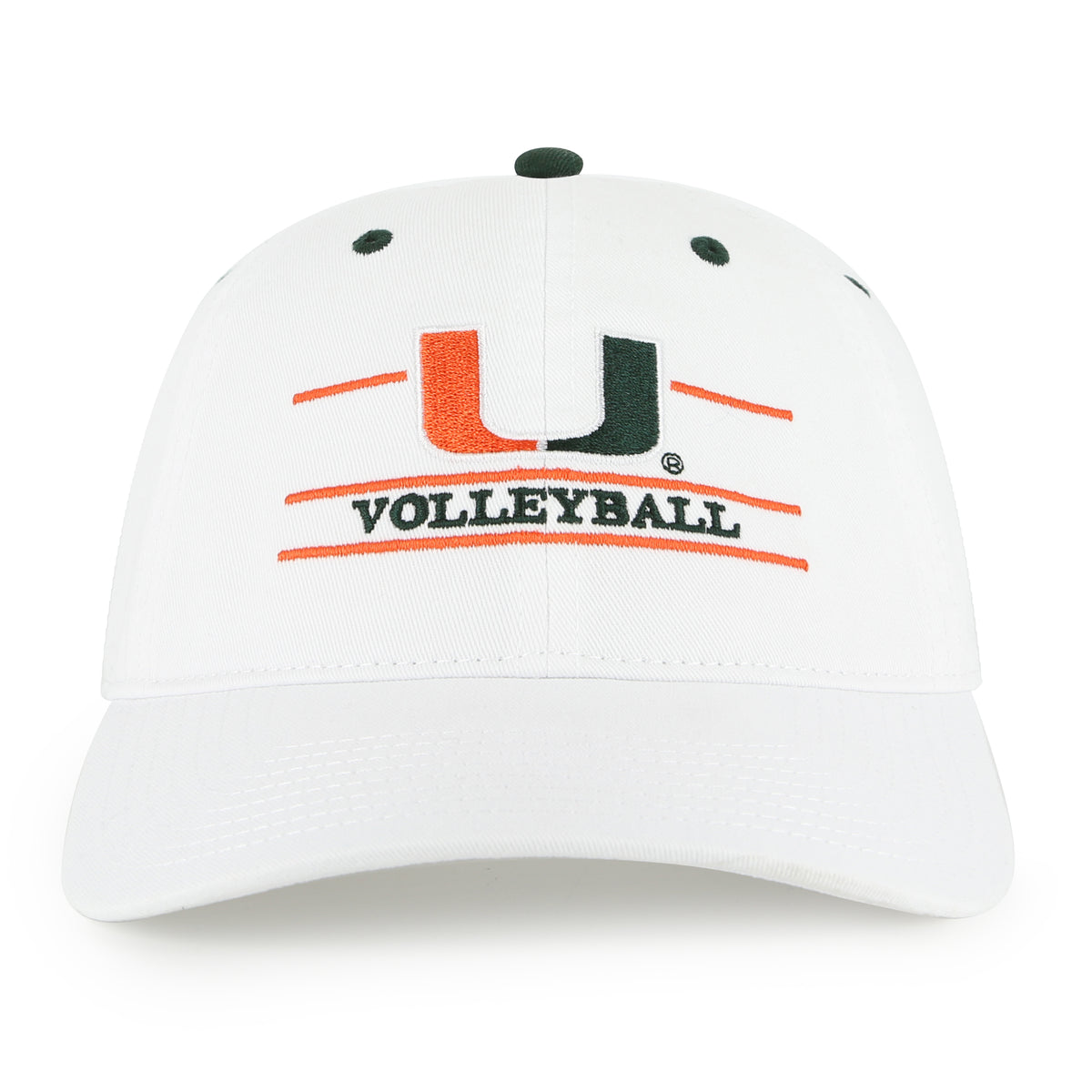 The Game Miami Hurricanes White U Volleyball Adjustable Hat