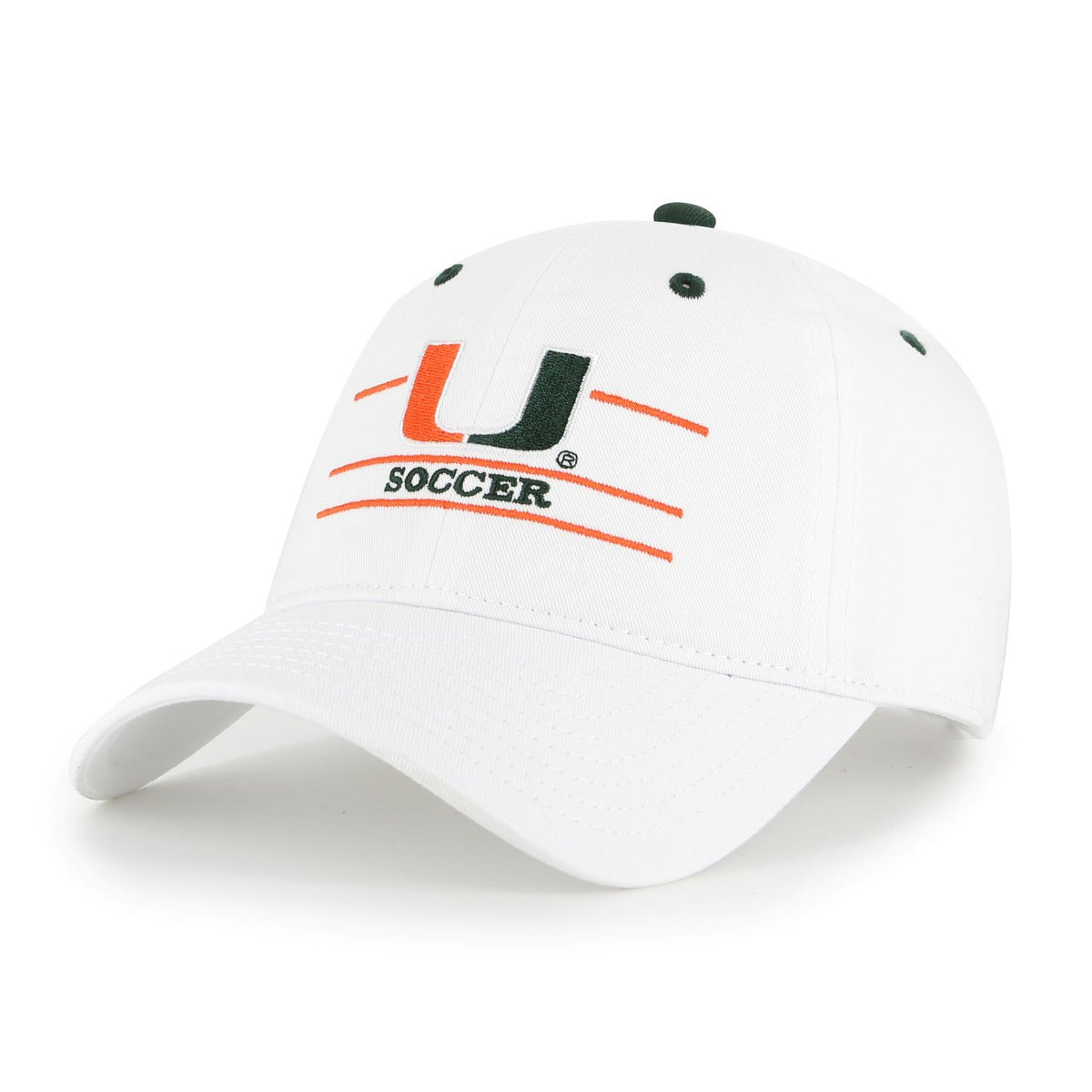 The Game Miami Hurricanes White U Soccer Adjustable Hat