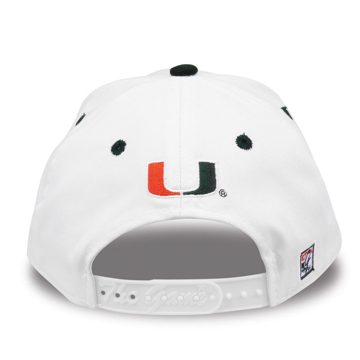 The Game Miami Hurricanes White U of M University of Miami Classic Bar Adjustable Hat