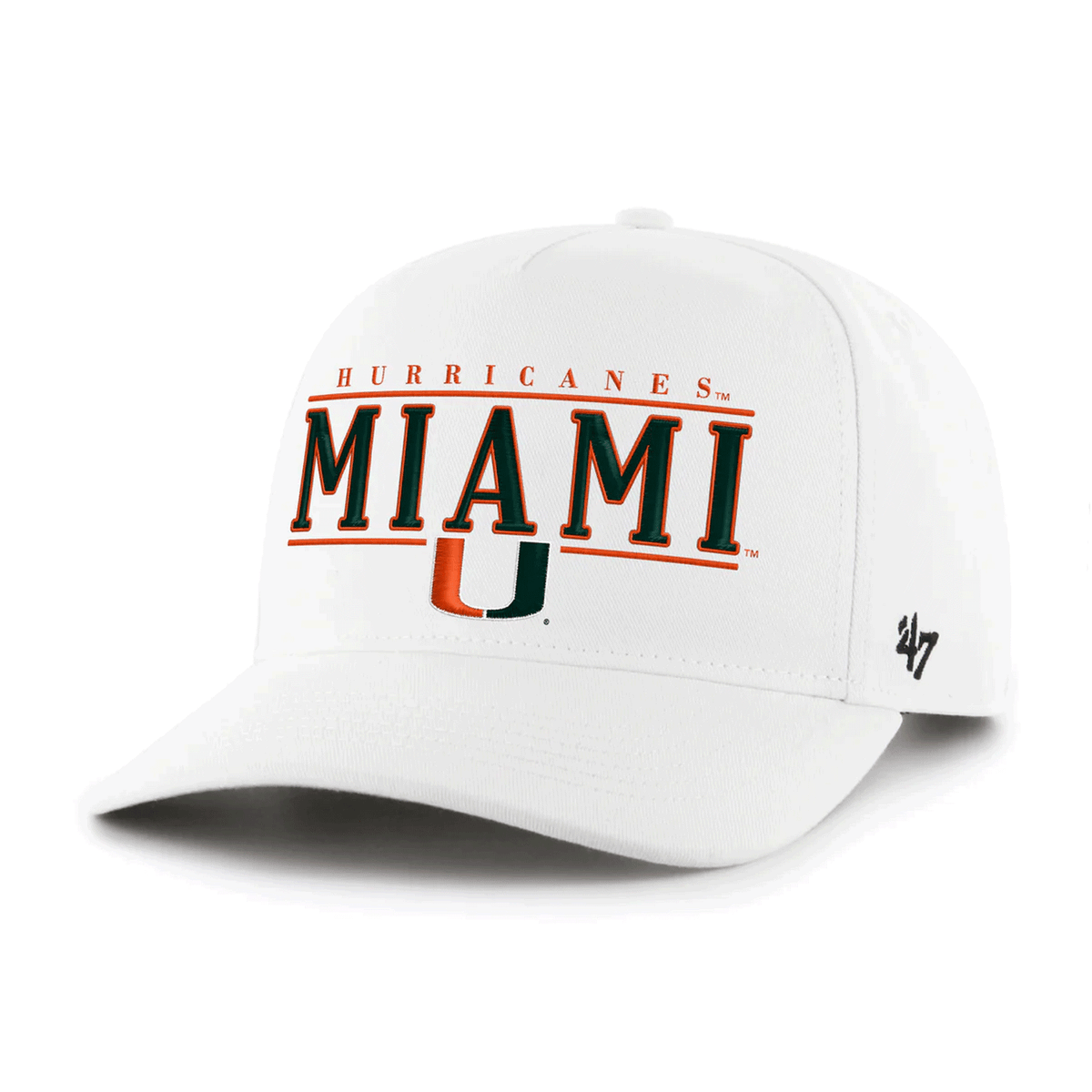 &#39;47 Brand Miami Hurricanes White City Line Hitch Hat - Front View