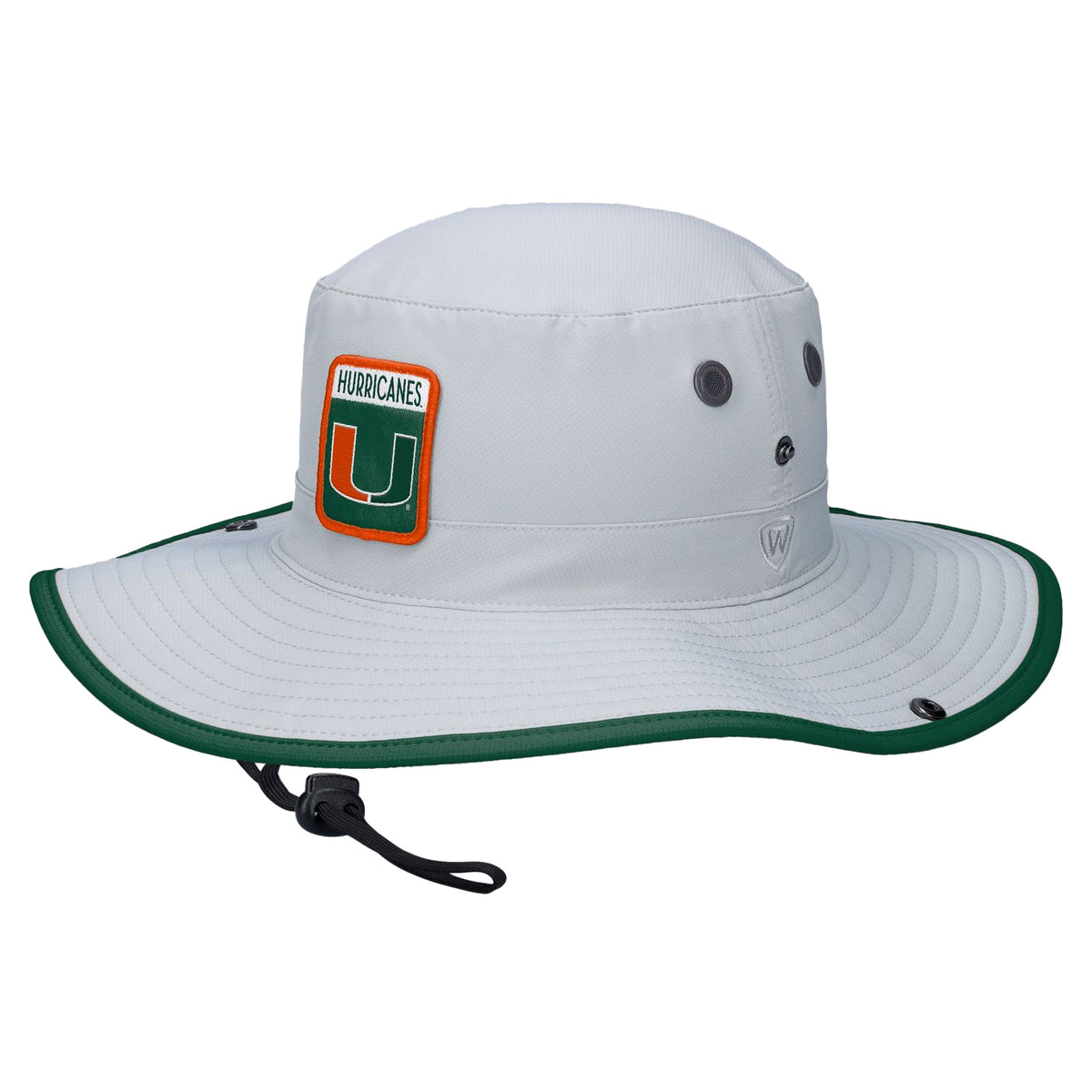 Top of the World Miami Hurricanes Light Grey U Logo Patch Boonie Hat