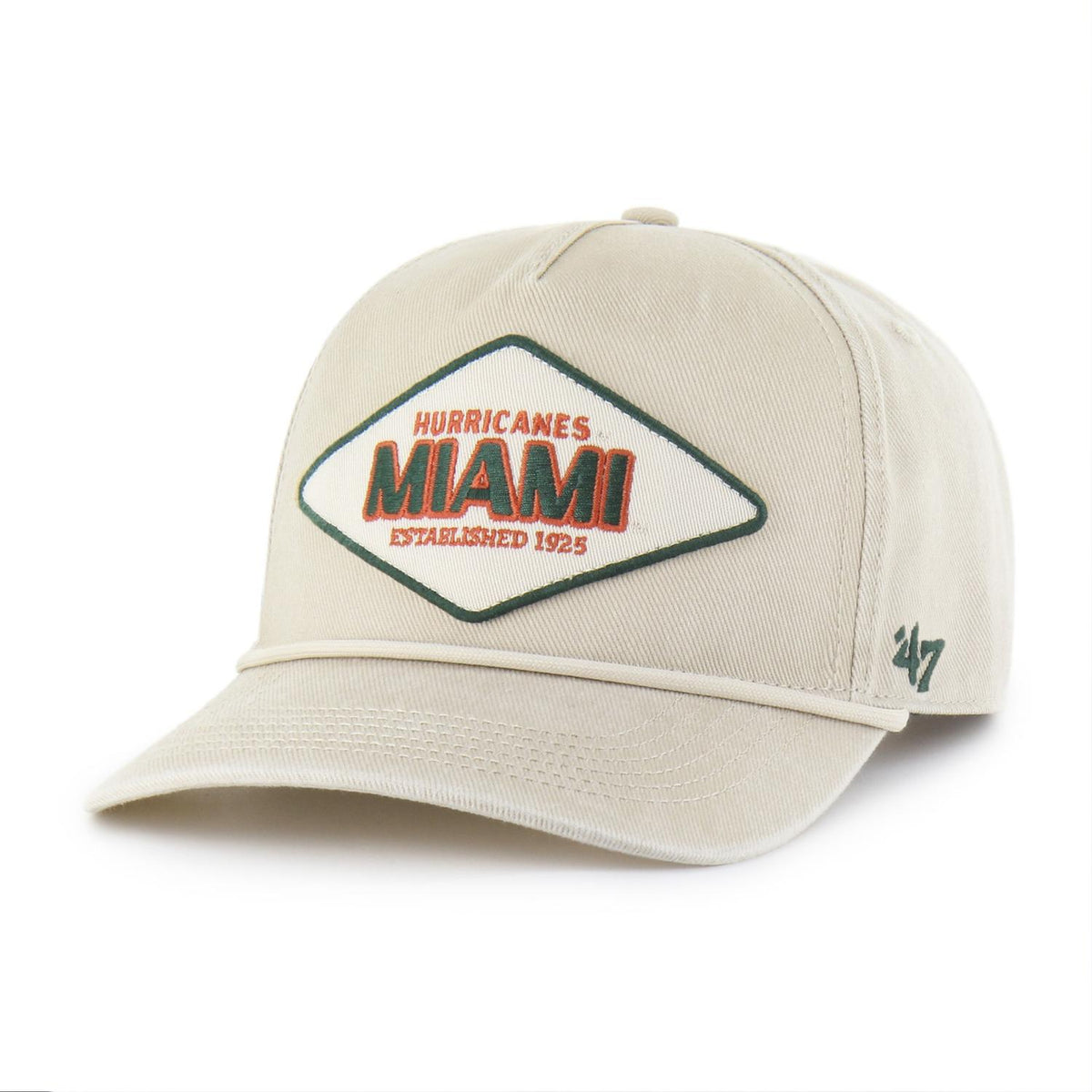 &#39;47 Brand Miami Hurricanes Beige Patch Hat