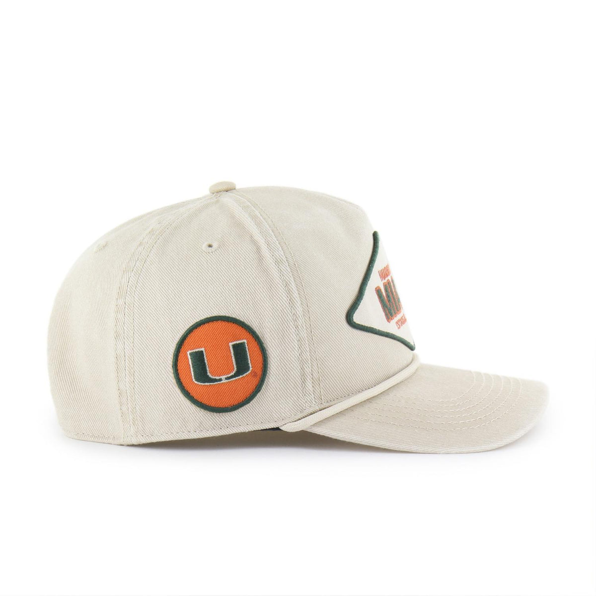 &#39;47 Brand Miami Hurricanes Beige Patch Hat