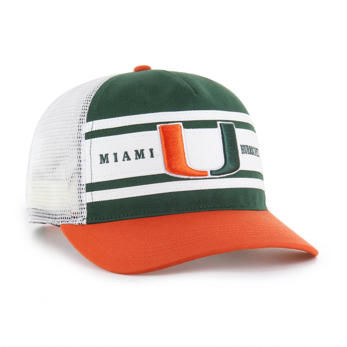 &#39;47 Brand Miami Hurricanes Green &amp; Orange Retro Trucket Hat