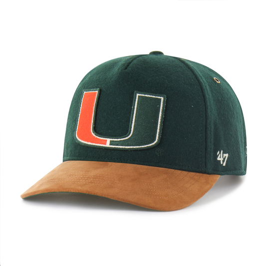 '47 Brand Miami Hurricanes Dark Green Vintage U Adjustable Hat