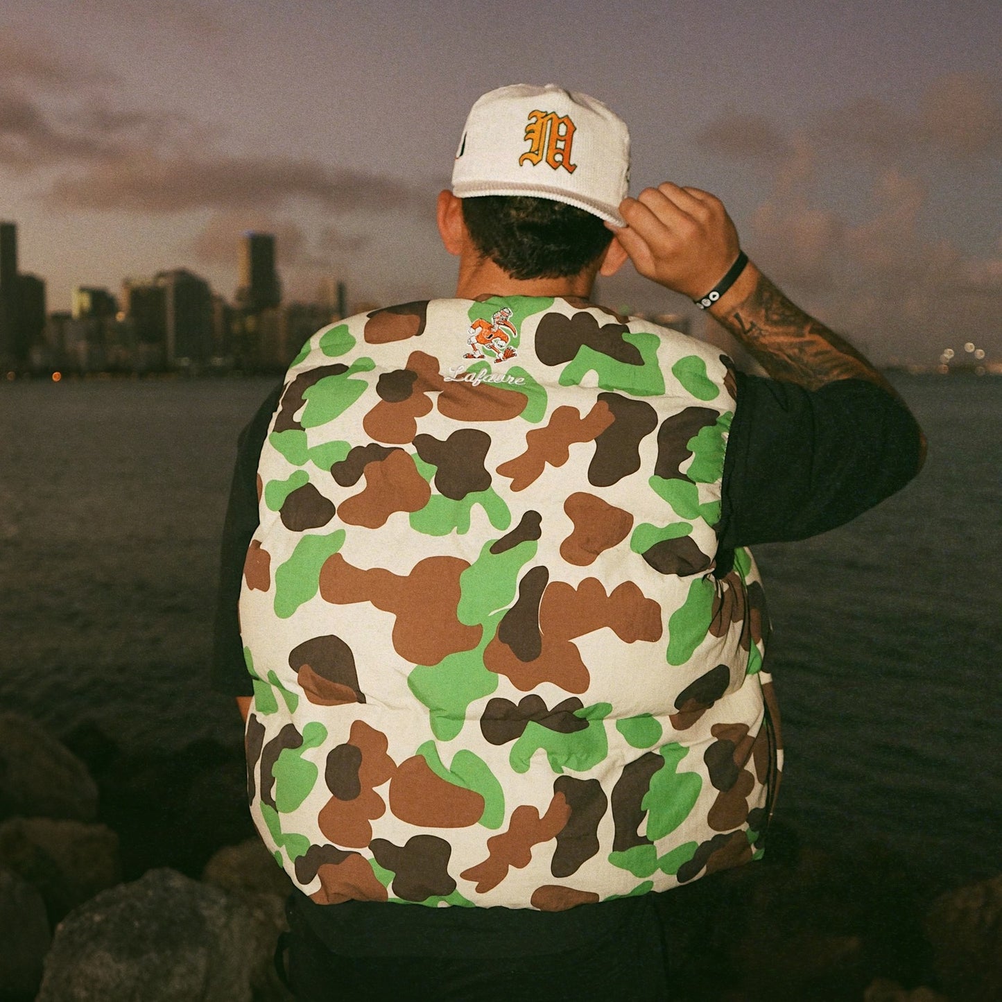 LAFAVRE Miami Hurricanes Script Camo Vest