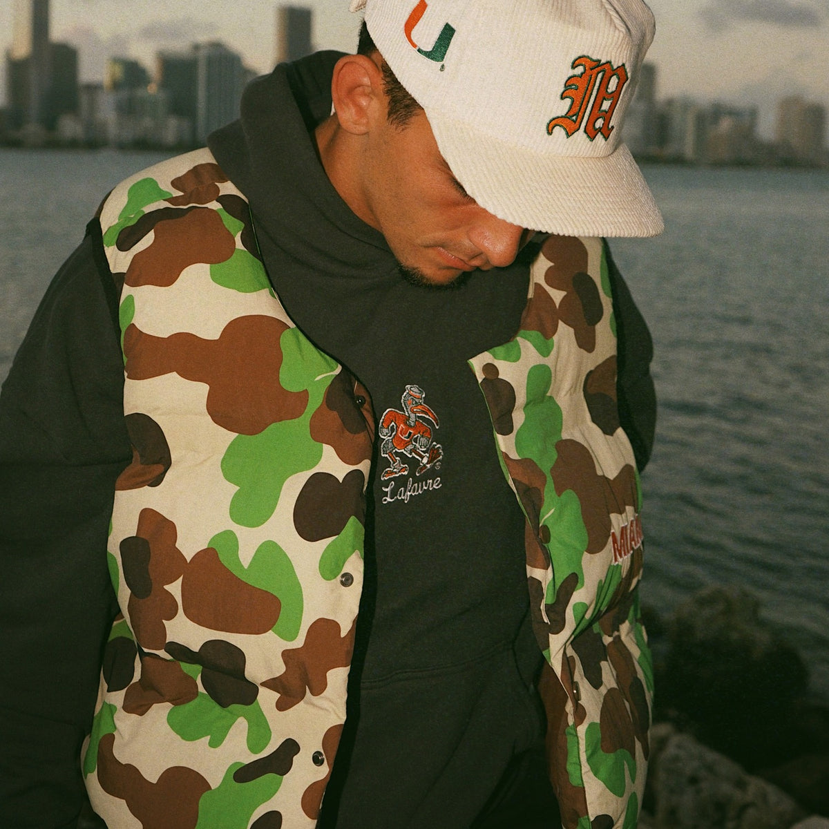 LAFAVRE Miami Hurricanes Script Camo Vest