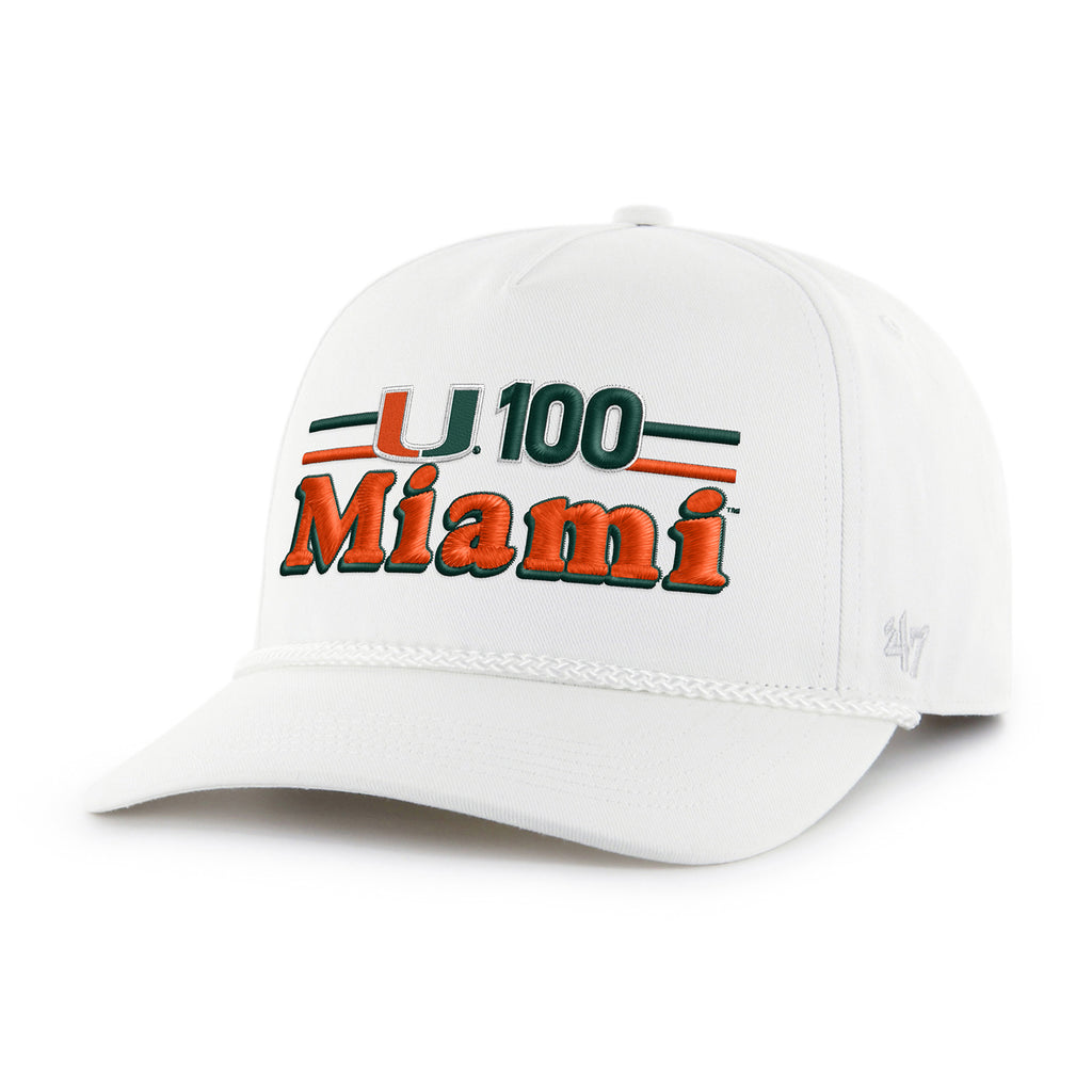 47 Brand Miami Hurricanes White U100 Campscape Hitch Relaxed Fit
