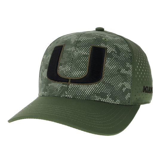 Legacy Miami Hurricanes Camo Grid Adjustable Hat