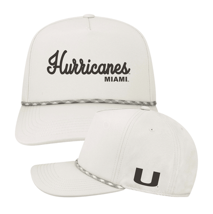 Legacy Miami Hurricanes White and Grey Heritage Caddy Hat