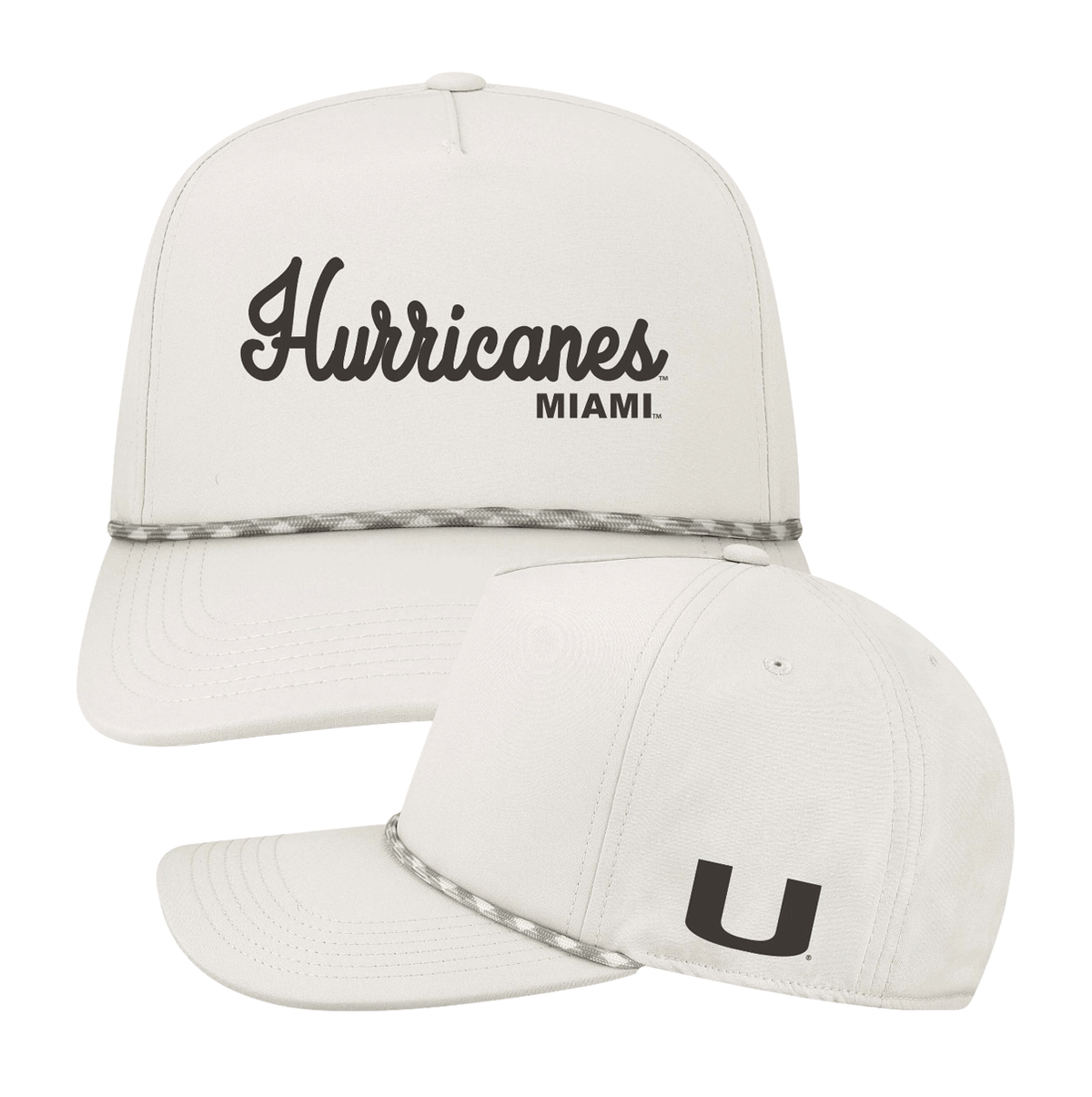 Legacy Miami Hurricanes White and Grey Heritage Caddy Hat