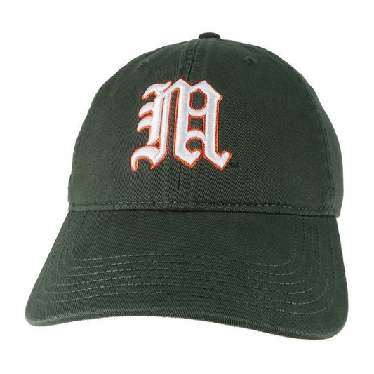 Legacy Miami Hurricanes Green Old English "M" Adjustable Hat