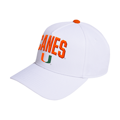 adidas Miami Hurricanes White Canes Adjustable Hat