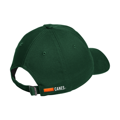 adidas Miami Hurricanes Green U Bar Adjustable Hat