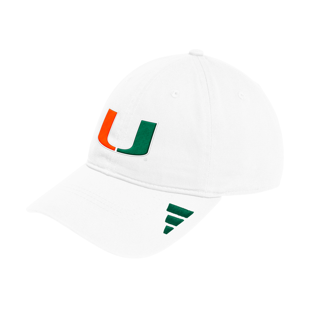 adidas Miami Hurricanes White Adjustable Slouch Hat