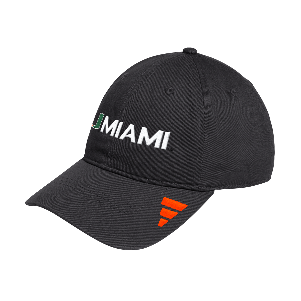 adidas Miami Hurricanes Black Classic UMiami Adjustable Slouch Hat