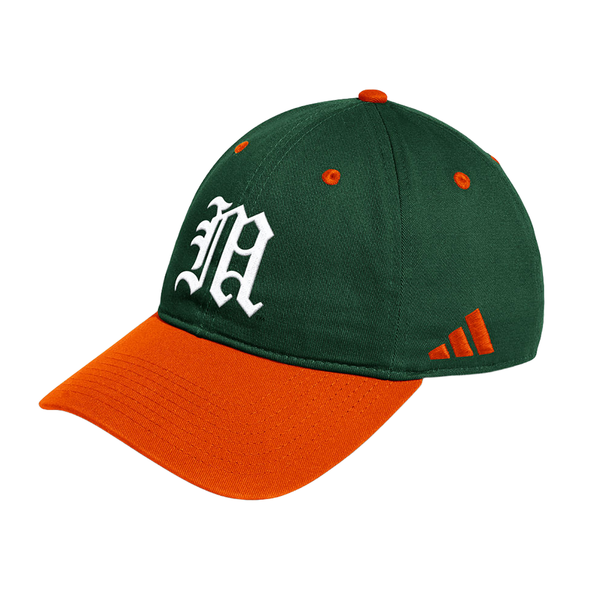 adidas Miami Hurricanes Green and Orange Adjustable Slouch Hat