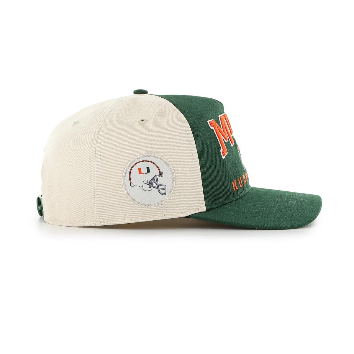 &#39;47 Brand Miami Hurricanes Green Throwback Sebastian Snapback Hat