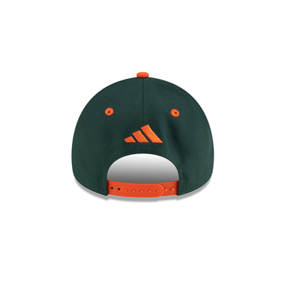New Era Miami Hurricanes Green Old English "M" On-Field 9FORTY Snapback Hat