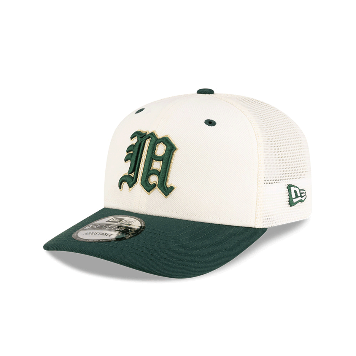 New Era Miami Hurricanes White Old English &quot;M&quot; On-Field 9SEVENTY Trucker
 Snapback Hat
