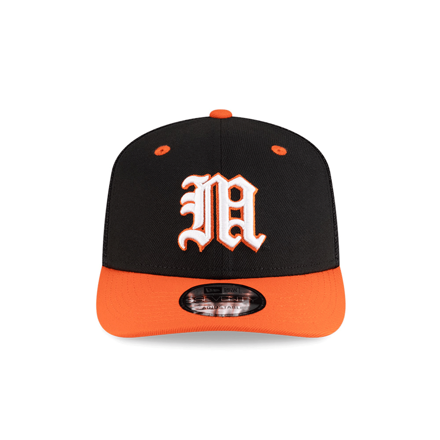 New Era Miami Hurricanes Black Old English "M" On-Field 9SEVENTY Trucker
 Snapback Hat