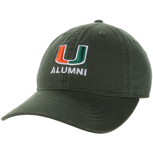Legacy Miami Hurricanes Green U Alumni Adjustable Hat