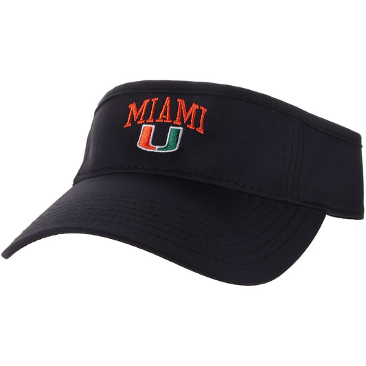Legacy Miami Hurricanes Black Adjustable Visor