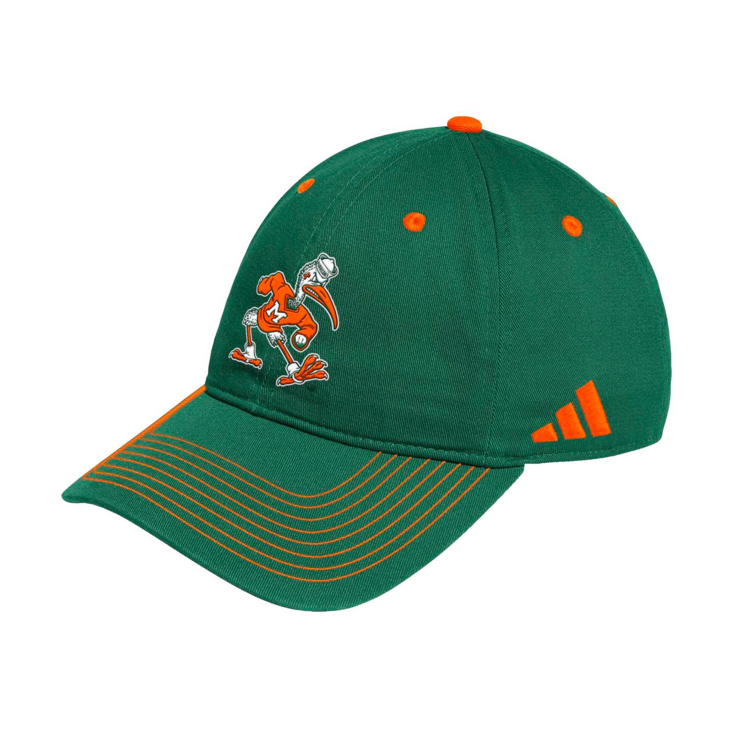 adidas Miami Hurricanes Green Sebastian Adjustable Hat