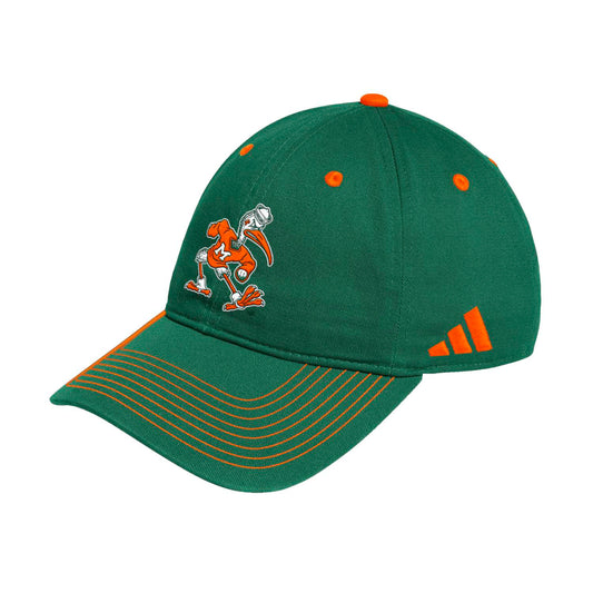 adidas Miami Hurricanes Green Sebastian Adjustable Hat