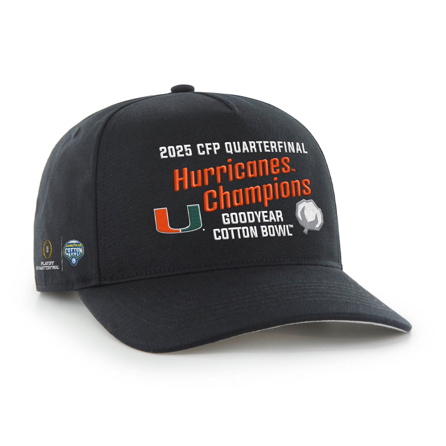 '47 Brand Miami Hurricanes Black 2025 College Football Playoff Cotton Bowl Champions Hat