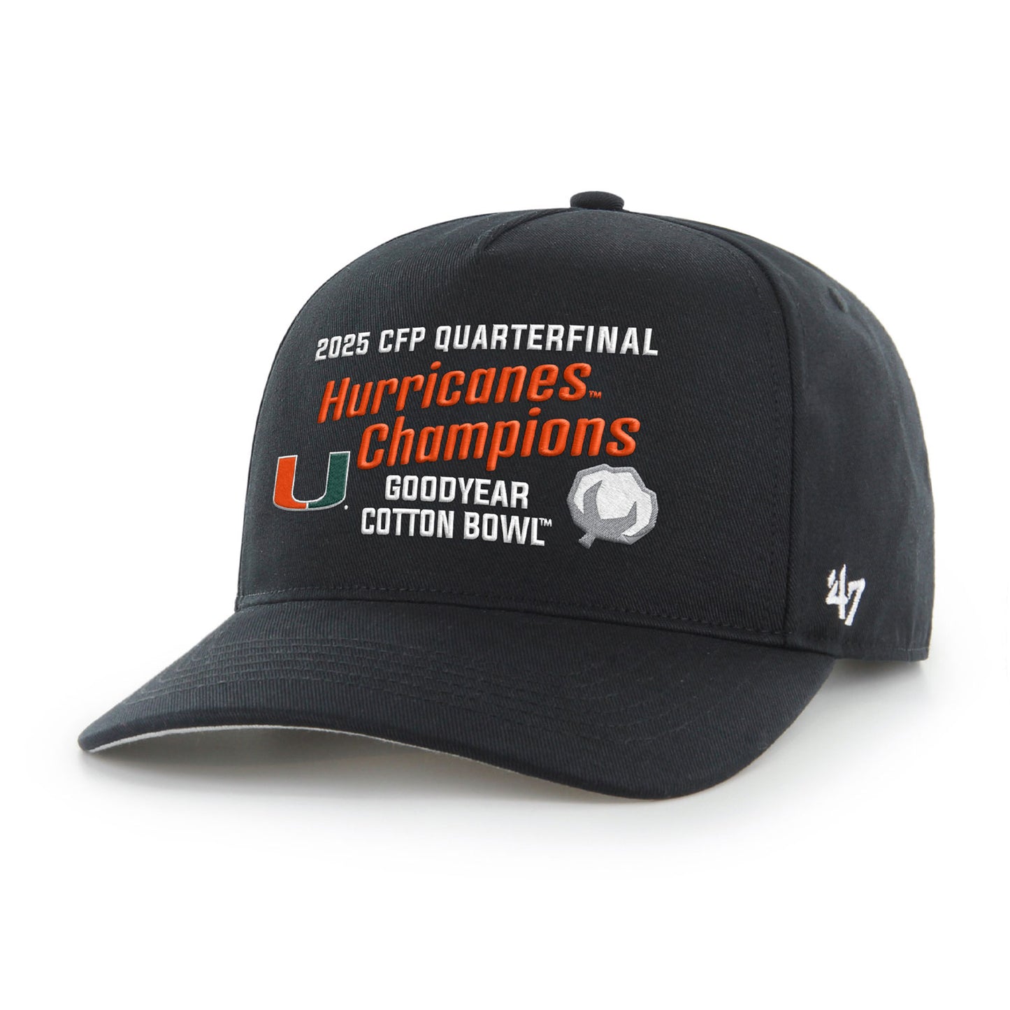 '47 Brand Miami Hurricanes Black 2025 College Football Playoff Cotton Bowl Champions Hat